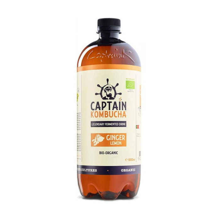 Captain Kombucha Kombucha Gingembre et Citron Bio 1L Captain Kombucha Kombucha Gingembre et Citron Bio 1L
