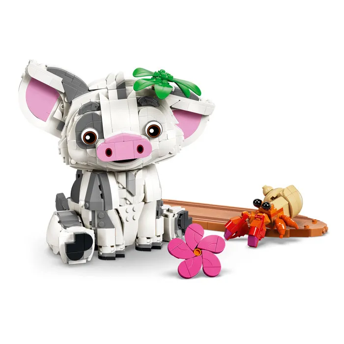 LEGO Disney Vaiana 43292 Pua - Jouet de Construction pour Enfants dès 9 Ans, Décor de Cochon Articulé