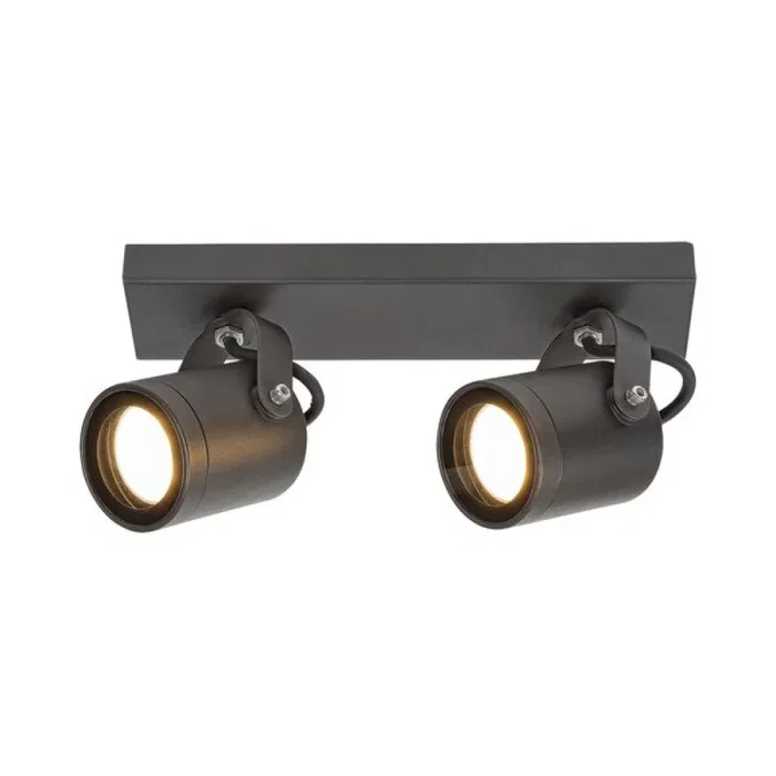 RABALUX Applique Extérieure Elva RAB-7930, 2xGU10, IP44, Aluminium et Verre, Style Industriel, pour Terrasse ou Mur