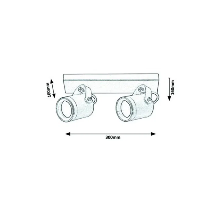 RABALUX Applique Extérieure Elva RAB-7930, 2xGU10, IP44, Aluminium et Verre, Style Industriel, pour Terrasse ou Mur