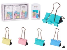 Pincello Lot de 5 Pinces Clip Couleurs Pastel Métal 2.5x11.5x1.5 cm (Set de 24)
