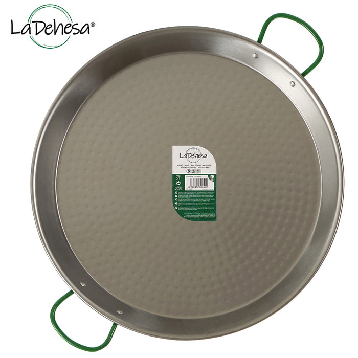 La Dehesa Paellera en Acier Poli 55 cm 16 Rations avec 2 Anses pour Gaz et Bois (Set de 4) La Dehesa Paellera en Acier Poli 55 cm 16 Rations avec 2 Anses pour Gaz et Bois (Set de 4)