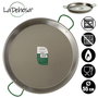 La Dehesa Paellera en Acier Poli 55 cm 16 Rations avec 2 Anses pour Gaz et Bois (Set de 4)