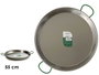 La Dehesa Paellera en Acier Poli 55 cm 16 Rations avec 2 Anses pour Gaz et Bois (Set de 4)
