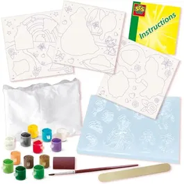 Ses Creative - Kit de moulage et peinture créative 3 toiles de princesses avec plâtre et 12 couleurs pour enfants à partir de 3 ans