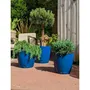 Riviera RIVIERA EVA NEW Pot de fleurs rond en plastique, bleu, diamètre 45 cm x hauteur 45 cm