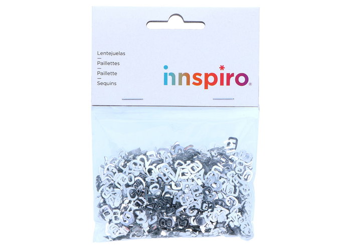 Innspiro Paillettes Chiffres 0-9 Argentées 6mm 28g