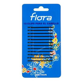 BETER 12 Clips pour cheveux Noir Fleuri