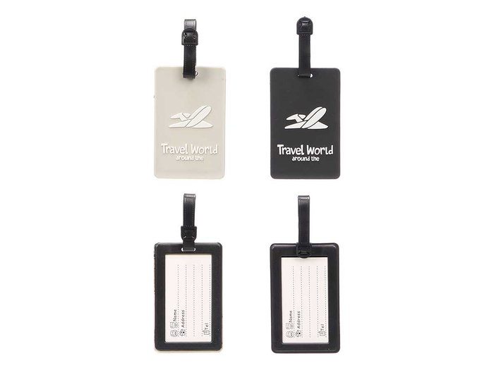 ARTE REGAL Set de 2 Identificateurs de Valise Noir + Argent