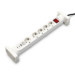 Salicru SPS Safe 5S+ 680DA000003 multiprise 5 prises Schuko avec 3 ports USB-C / USB-A, parafoudre 600 J, protection enfant