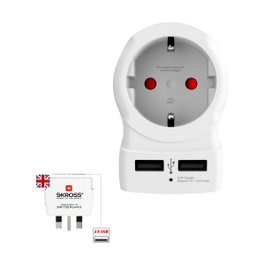 Skross Adaptateur Européen vers Royaume-Uni avec 2 ports USB 1500280