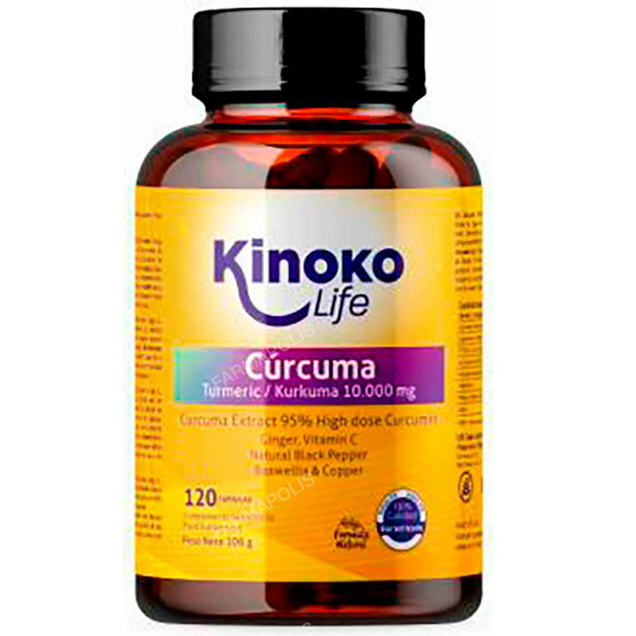 KINOKO LIFE Curcuma 95% Gingembre Poivre Noir et Boswellia 120 capsules KINOKO LIFE Curcuma 95% Gingembre Poivre Noir et Boswellia 120 capsules