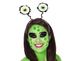 Atosa Diadema Alien Carnaval Unisexe Adulte avec Yeux Verts
