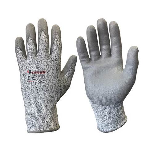Tuman Gant anti-coupure HPPE avec revêtement en polyuréthane taille 08 Tuman Gant anti-coupure HPPE avec revêtement en polyuréthane taille 08