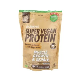 Iswari Super Vegan Protein Fitness Cacahuète-Maca 350g - Poudre Protéinée Vegan au Beurre de Cacahuète et Maca pour Récupération Musculaire
