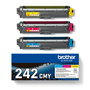 Brother Toner TN-242 TN242CMY, Pack de 4 Cartouches Compatibles Cyan, Magenta, Jaune, Noir, pour Imprimantes Laser