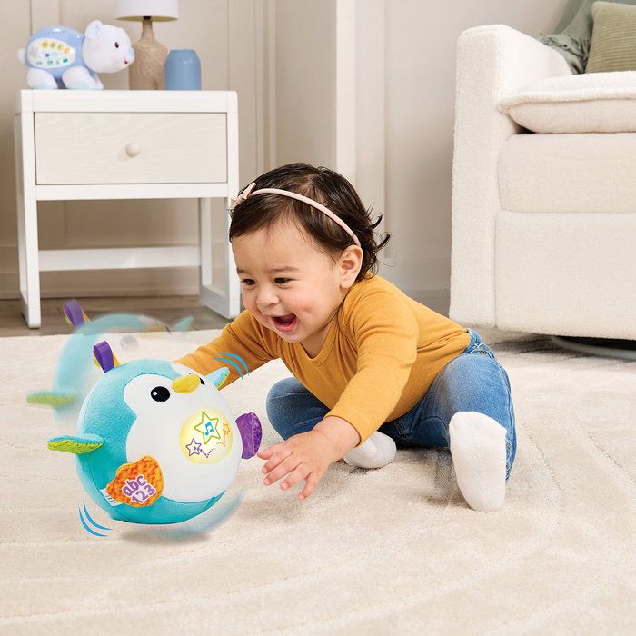 LeapFrog Jouet Interactif Bébé Penguin Saltitos avec Moteur, Lumières, Musique et Voix pour Apprendre Nombres et Alphabet - Réf. 80-623139