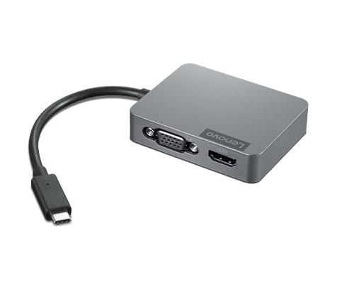 Lenovo - Travel Hub USB-C Gen2 - Adaptateur de voyage avec ports HDMI 4K, VGA, Ethernet et USB - Compatible Plug and Play