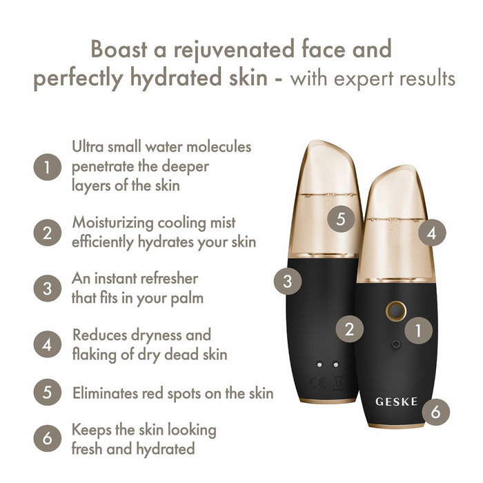 Geske SmartAppGuided Hydratation Rafraîchissante du Visage 4 en 1 - Noir
