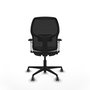 Chaise Alfera Synchrone/Traslack Maille/tissu Gris clair Maille Noir Base en nylon noir Accoudoirs noirs et blancs Sans appui-tête Roulettes 65mm pour moquette