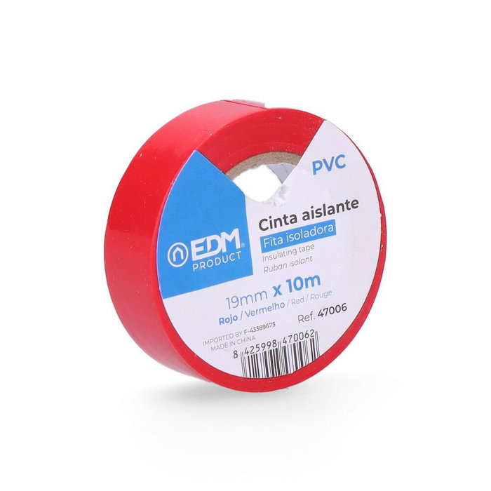 Edm Ruban isolant qualité supra rouge 19 mm x 10 m Edm Ruban isolant qualité supra rouge 19 mm x 10 m