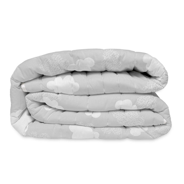 Couvre-lit HappyFriday Basic Kids Gris 200 x 260 cm Nuages Couvre-lit HappyFriday Basic Kids Gris 200 x 260 cm Nuages