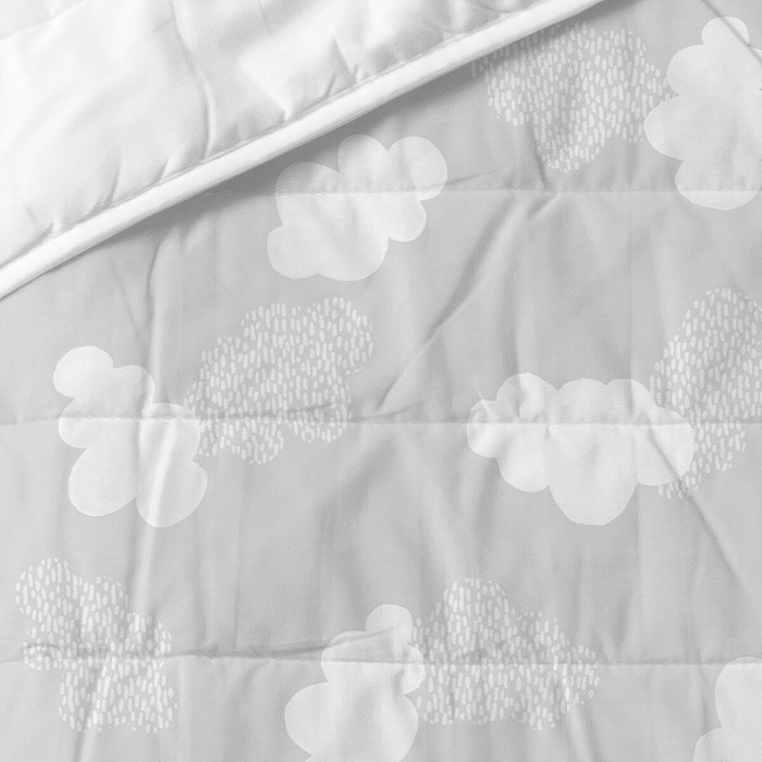 Couvre-lit HappyFriday Basic Kids Gris 200 x 260 cm Nuages Couvre-lit HappyFriday Basic Kids Gris 200 x 260 cm Nuages