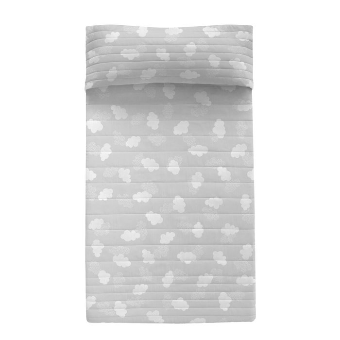 Couvre-lit HappyFriday Basic Kids Gris 200 x 260 cm Nuages Couvre-lit HappyFriday Basic Kids Gris 200 x 260 cm Nuages