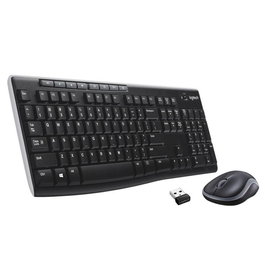 Logitech MK270 - Combo clavier et souris sans fil USB - Clavier silencieux antibactérien avec pavé numérique et souris pour gaucher/droitier - Compatible Windows