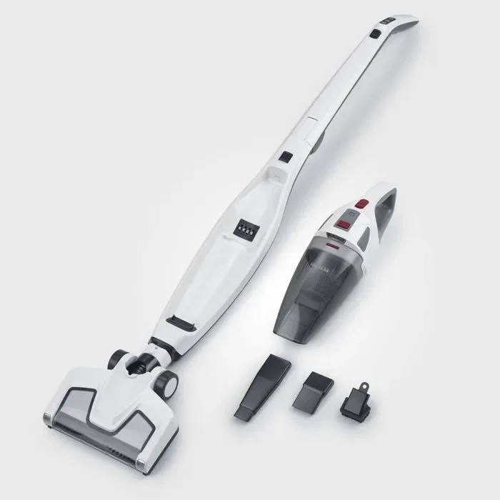Severin HV7173 - Aspirateur balai sans fil 2-en-1 pliable, 8000 Pa, autonomie 32 min, bac 600 ml, brosse LED, articulation 180 degres, blanc Severin HV7173 - Aspirateur balai sans fil 2-en-1 pliable, 8000 Pa, autonomie 32 min, bac 600 ml, brosse LED, articulation 180 degres, blanc
