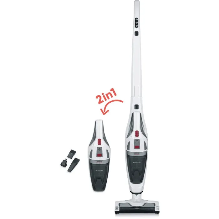 Severin HV7173 - Aspirateur balai sans fil 2-en-1 pliable, 8000 Pa, autonomie 32 min, bac 600 ml, brosse LED, articulation 180 degres, blanc Severin HV7173 - Aspirateur balai sans fil 2-en-1 pliable, 8000 Pa, autonomie 32 min, bac 600 ml, brosse LED, articulation 180 degres, blanc
