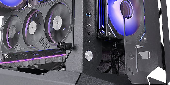 Mars Gaming Caja Ordenador MCEDGE ATX Open-Air Cristal Templado Negra Semitorre Gaming