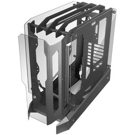 Mars Gaming Caja Ordenador MCEDGE ATX Open-Air Cristal Templado Negra Semitorre Gaming