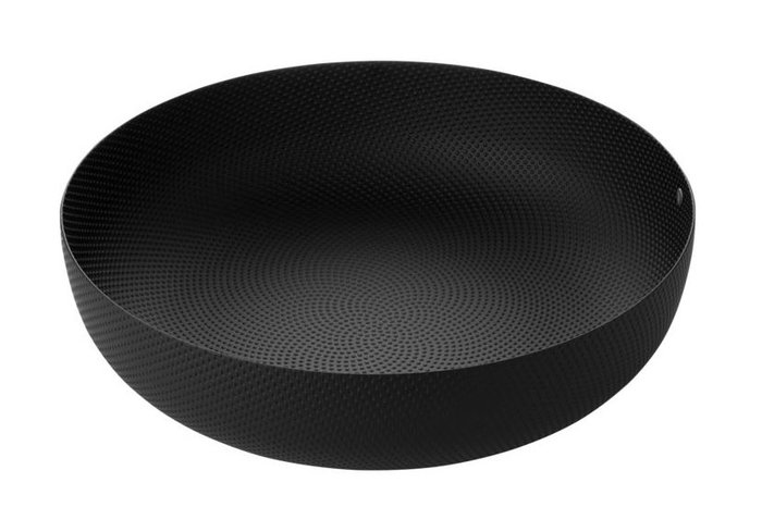 Alessi JM17/29 Cesto redondo minimaliste en résine et acier noir 29 cm - Design Jasper Morrison pour la déco intérieure