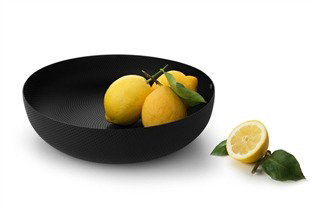 Alessi JM17/29 Cesto redondo minimaliste en résine et acier noir 29 cm - Design Jasper Morrison pour la déco intérieure