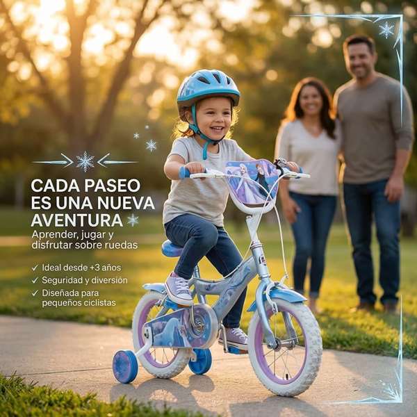 Huffy Bicicleta Frozen 12" - Vélo pour enfants de 3 à 5 ans avec roues de 12 pouces - Produit en espagnol