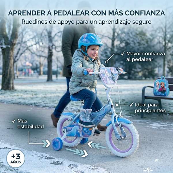 Huffy Bicicleta Frozen 12" - Vélo pour enfants de 3 à 5 ans avec roues de 12 pouces - Produit en espagnol