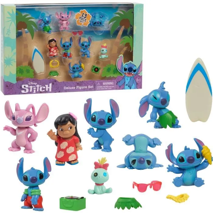 Just Play Lilo & Stitch Set de 8 figurines Deluxe et accessoires
