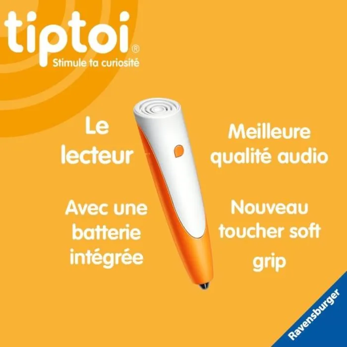 Ravensburger 00178 - Stylo lecteur interactif tiptoi pour enfants dès 2 ans, jeu éducatif sans écran avec histoires, sons et musiques - Version française