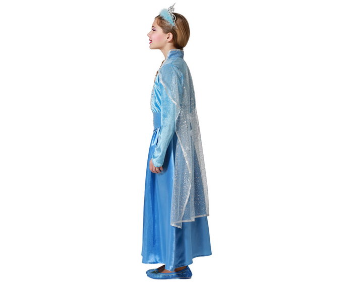 Déguisement Princesse Bleue Midi pour Fille 10-12 Ans, avec Robe, Cape et Ceinturon, Thème Contes de Fées, Polyester