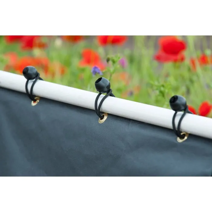 Nature - Lien élastique de fixation pour nattes et écrans brise-vue à oeillets - Paquet de 10 pièces