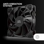 Mars Gaming MF-PWMX2 Kit de 2 ventilateurs de boîtier 120 mm Noir