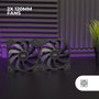 Mars Gaming MF-PWMX2 Kit de 2 ventilateurs de boîtier 120 mm Noir