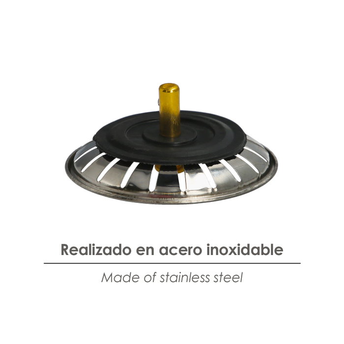 WOLFPACK LINEA PROFESIONAL Bouchon Valve Panier Évier Click-Clack Ø 8 cm en Acier Inoxydable