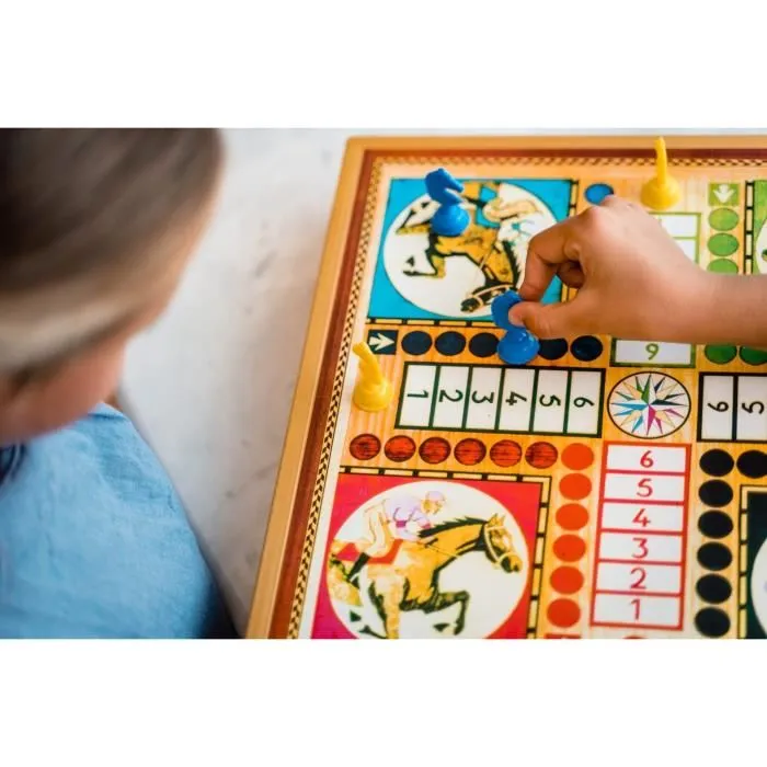 Dujardin Coffret 8 Jeux Standard - Jeu de Société avec Dames, Dada, Marelle, Jeu de l'Oie, Loup et Brebis Dujardin Coffret 8 Jeux Standard - Jeu de Société avec Dames, Dada, Marelle, Jeu de l'Oie, Loup et Brebis