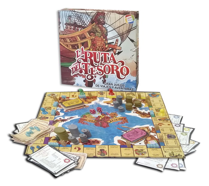 CEFA - La Ruta Del Tesoro 21832 - Jeu de société vintage d'aventure et de commerce en Méditerranée - 2 à 4 joueurs - Version espagnol CEFA - La Ruta Del Tesoro 21832 - Jeu de société vintage d'aventure et de commerce en Méditerranée - 2 à 4 joueurs - Version espagnol