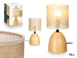 GIFTDECOR Lampe de table effet bois ovale marron