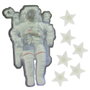 Jeux 2 momes Autocollants muraux Astronaute 3D et Étoiles phosphorescents
