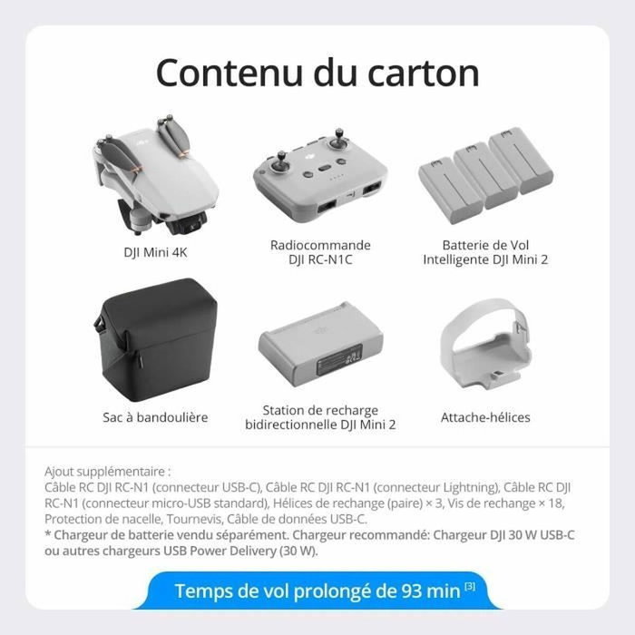 DJI Mini 4K Fly More Combo - Drone pliable 4K Blanc