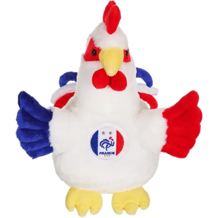 Gipsy Toys Peluche Coq FFF Sonore 25 cm - Peluche officielle de l'équipe de France de football avec sons, piles incluses